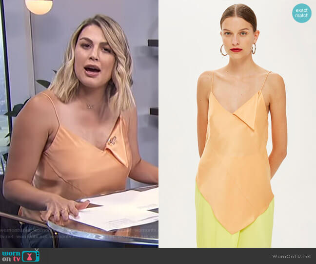 Topshop Boutique Spiral Camisole Top worn by Carissa Loethen Culiner on E! News