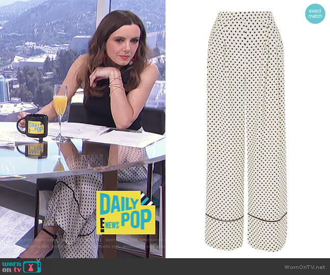 Topshop Spot Print Wide Leg Pants worn by Melanie Bromley on E! News