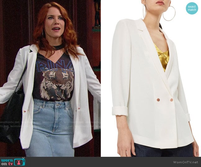 Topshop Ava Double Breasted Blazer worn by Sally Spectra (Courtney Hope) on The Bold and the Beautiful