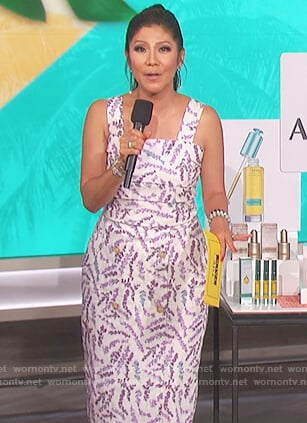 Julie’s lavender print dress on The Talk