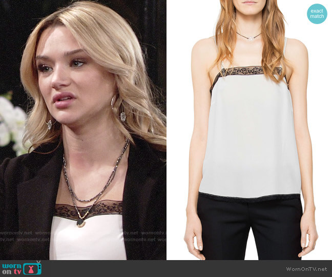 Zadig & Voltaire Carmen Silk Camisole Top worn by Summer Newman (Hunter King) on The Young and the Restless