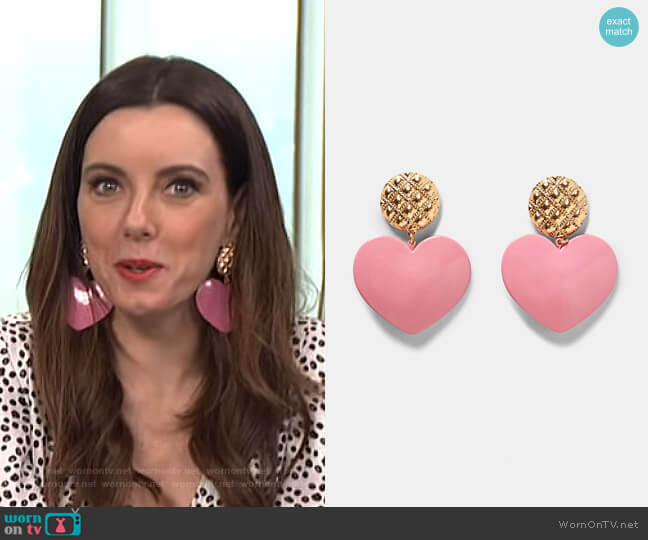 Zara Heart Earrings worn by Melanie Bromley on E! News