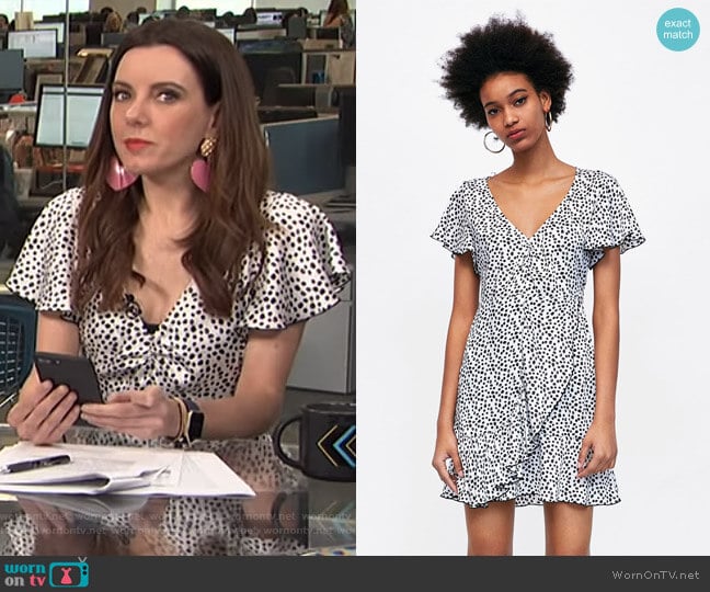 Zara Polka Dot Print Dress worn by Melanie Bromley on E! News