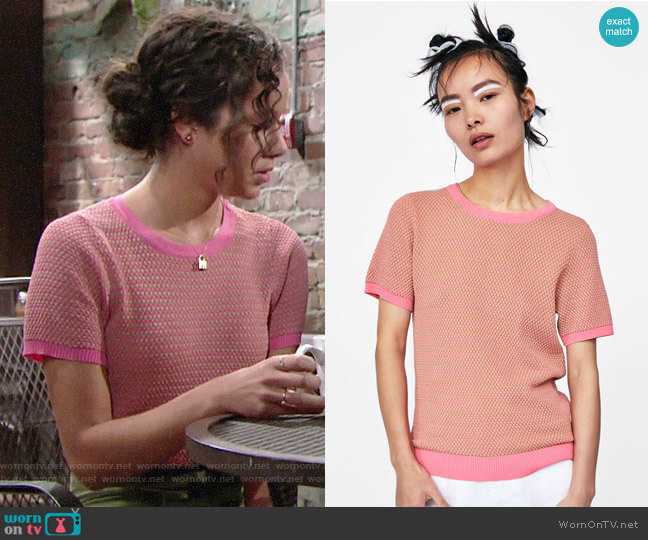 Zara Structured Sweater worn by Mattie Ashby (Lexie Stevenson) on The Young and the Restless