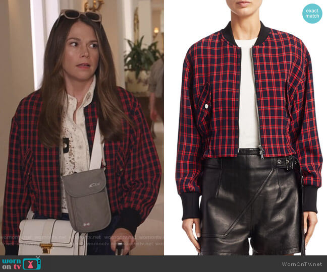 3.1 Phillip Lim Plaid Bomber Jacket worn by Liza Miller (Sutton Foster) on Younger