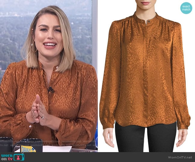 ALC Owens Silk Jacquard Top worn by Carissa Loethen Culiner on E! News