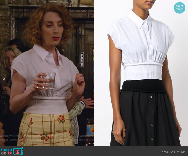 Alexander Wang Cropped Shirt with Waistband worn by Lauren (Molly Bernard) on Younger