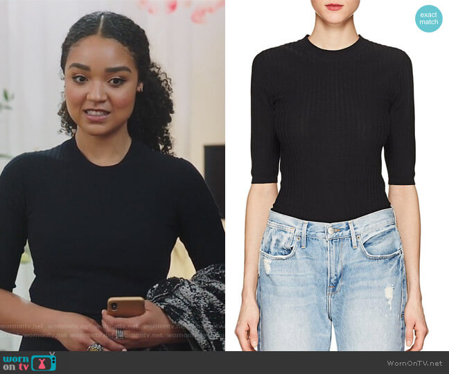 Acne Studios Iza Cotton-Blend Top worn by Kat Edison (Aisha Dee) on The Bold Type