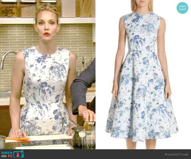 Adam Lippes Floral Jacquard Fluted Dress