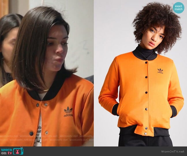 Adidas Brooklyn Heights bomber jacket worn by Kendall Jenner on Keeping Up with the Kardashians