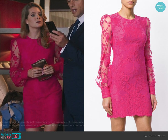 Alexander McQueen Lace Mini Dress worn by Sutton (Meghann Fahy) on The Bold Type