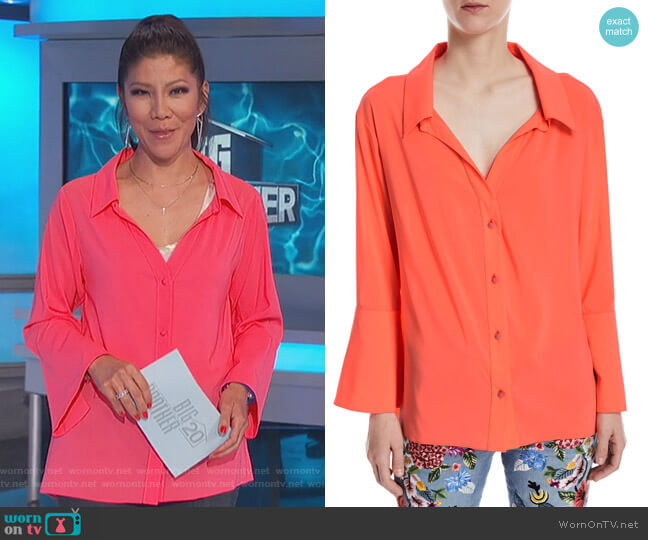 Alice + Olivia Denver Blouse worn by Julie Chen on Big Brother