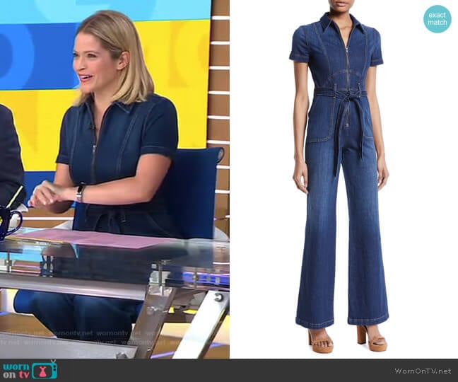 AO.LA by Alice + Olivia Gorgeous Jumpsuit worn by Sara Haines on Good Morning America