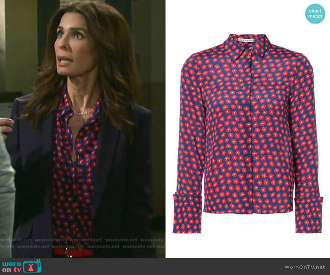 Alice + Olivia Daisy Print Shirt worn by Hope Williams (Kristian Alfonso) on Days of our Lives
