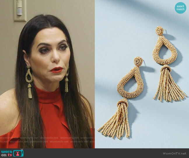 Anthropologie Jasmine Earrings worn by D’Andra Simmons on The Real Housewives of Dallas