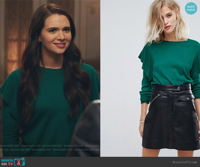 Only Frill Sleeve Sweater worn by Jane Sloan (Katie Stevens) on The Bold Type