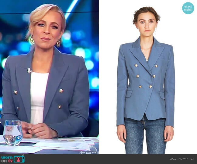 Camilla and Marc Dimmer Blazer worn by Carrie Bickmore on The Project