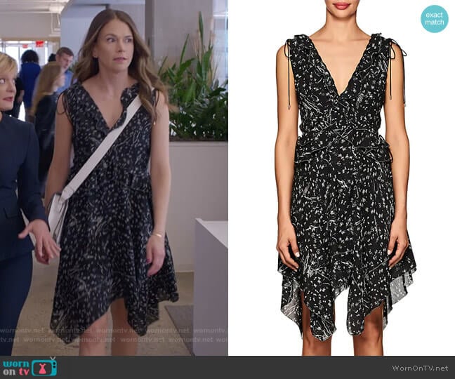Derek Lam 10 Crosby Ruffle Floral Silk Dress worn by Liza Miller (Sutton Foster) on Younger
