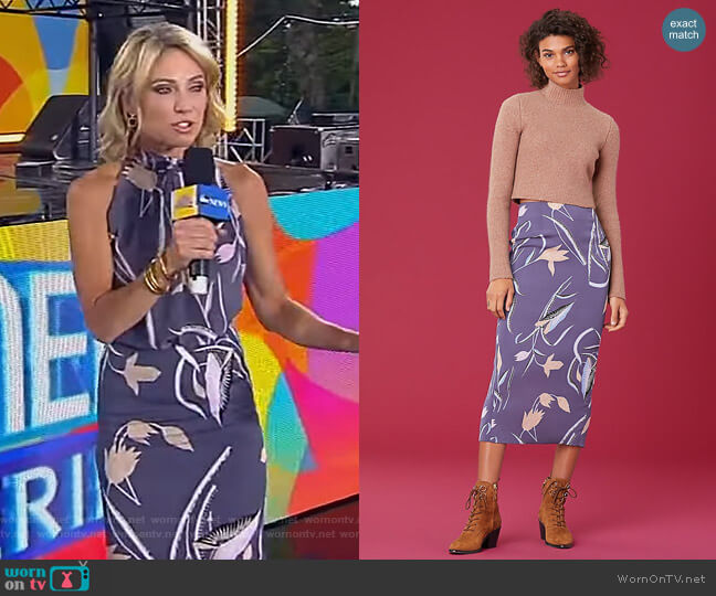 Diane von Furstenberg Tailored Midi Pencil Skirt worn by Amy Robach on Good Morning America