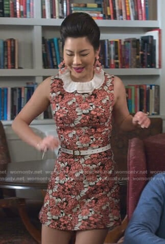 Dixie’s floral print mini dress on Insatiable