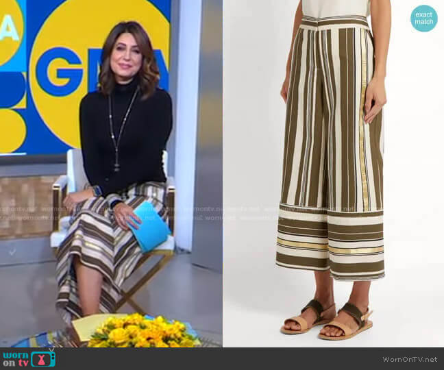 Zeus & Dione Dokos Wide-Leg Culottes worn by Cecilia Vega on Good Morning America