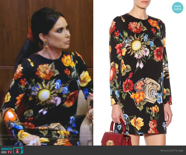 Dolce & Gabbana Telephone Floral Dress worn by LeeAnne Locken on The Real Housewives of Dallas