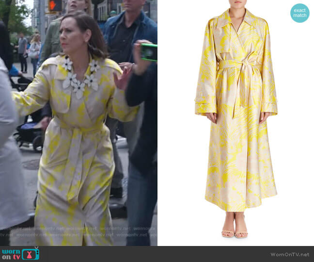 Dries Van Noten Ronchi Trench Coat worn by Diana Trout (Miriam Shor) on Younger