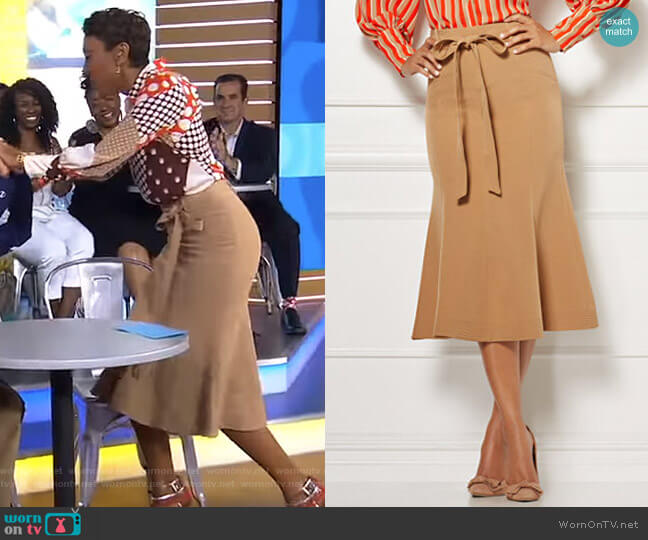 New York & Company Claudine Skirt - Eva Mendes Collection worn by Robin Roberts on Good Morning America