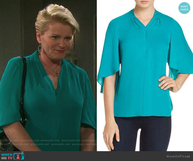 Elie Tahari Anella Top worn by Adrienne Johnson Kiriakis (Judi Evans) on Days of our Lives