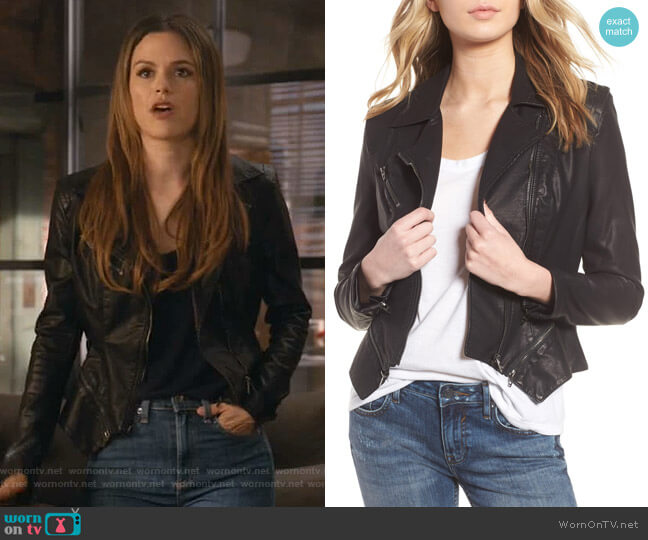 BlankNYC Faux Leather Moto Jacket worn by Samantha Swift (Rachel Bilson) on Take Two
