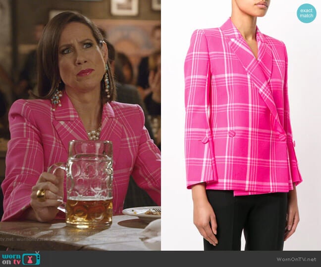 Fendi Pop Tartan Blazer worn by Diana Trout (Miriam Shor) on Younger