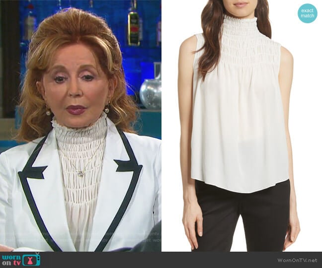 Frame Smocked Sleeveless Silk Blouse worn by Maggie Horton (Suzanne Rogers) on Days of our Lives