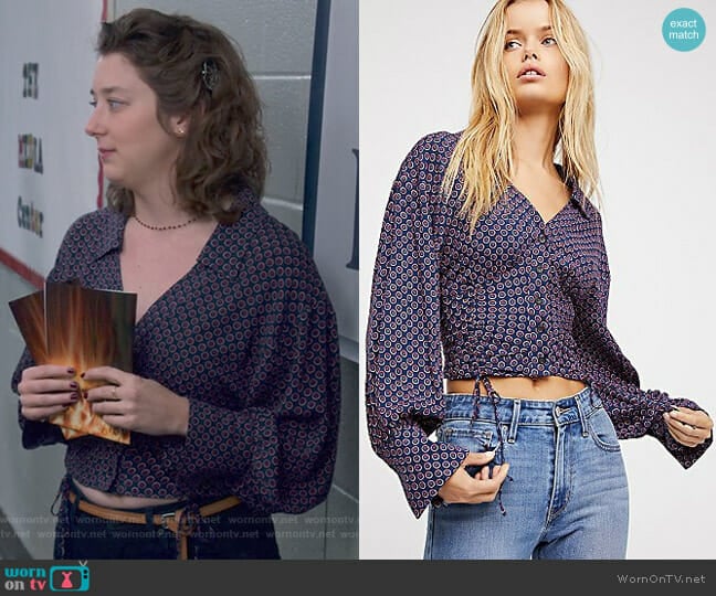 Free People What You Need Printed Blouse worn by Nonnie Thompson (Kimmy Shields) on Insatiable