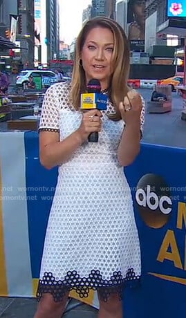 Ginger’s white eyelet lace dress on Good Morning America