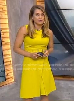 Ginger’s yellow belted dress on Good Morning America