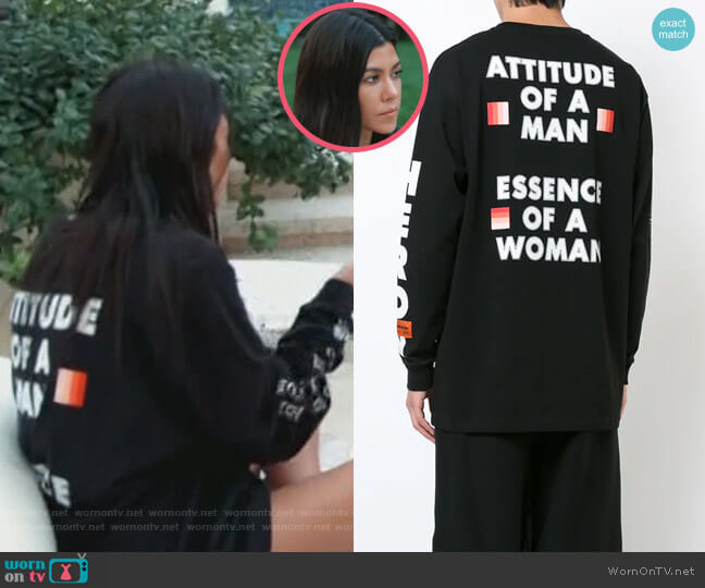 Heron Preston Skull Print Sweatshirt worn by Kourtney Kardashian on Keeping Up with the Kardashians