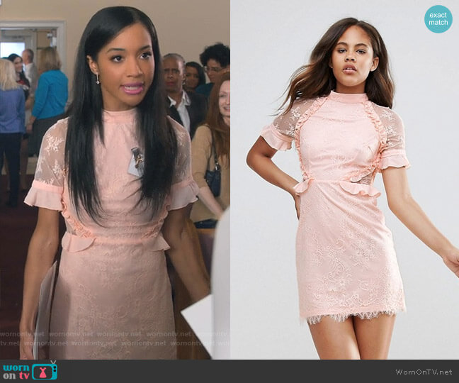 Fashion Union High Neck Dress With Ruffle Detail worn by Magnolia Barnard (Erinn Westbrook) on Insatiable