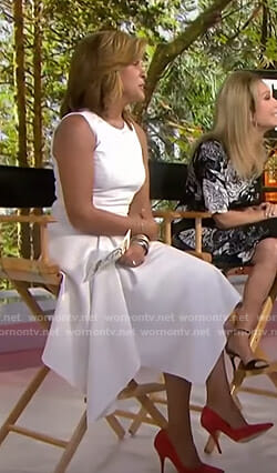 Hoda’s white asymmetrical dress on Today