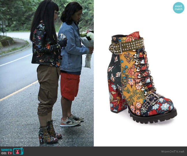 Jeffrey Campbell Lilith Block Heel Bootie worn by Monica (Alice Lee) on Take Two