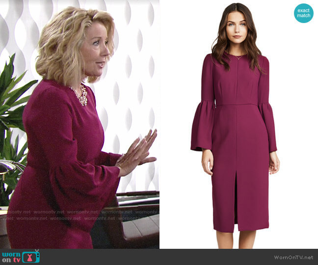 Jill Jill Stuart Bell Sleeve Dress worn by Nikki Reed Newman (Melody Thomas-Scott) on The Young and the Restless
