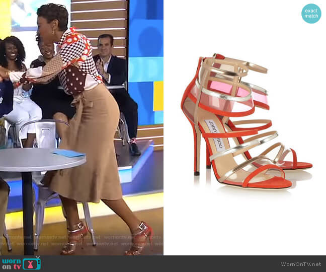 Jimmy Choo Maitai Sandals worn by Robin Roberts on Good Morning America