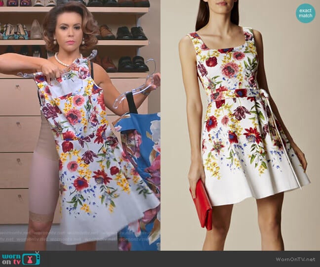 Karen Millen Floral A-Line Dress worn by Coralee Armstrong (Alyssa Milano) on Insatiable