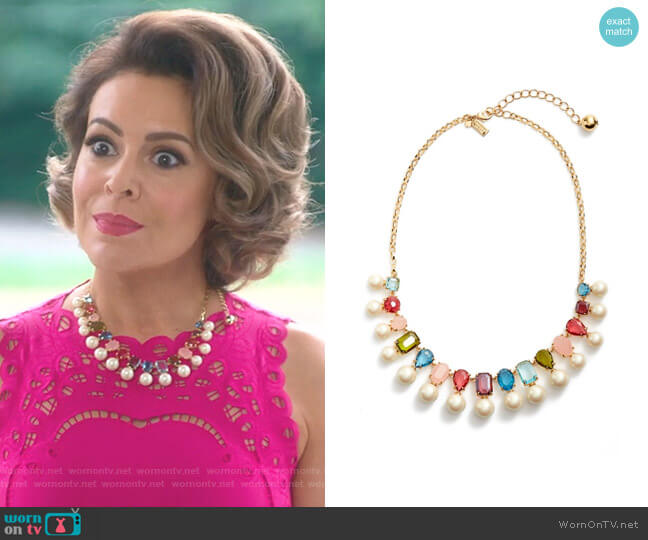 Kate Spade Hue Collar Necklace worn by Coralee Armstrong (Alyssa Milano) on Insatiable
