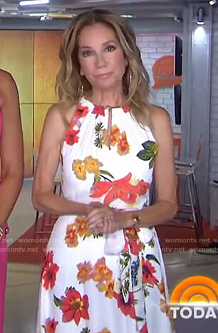 Kathie’s white floral keyhole dress on Today