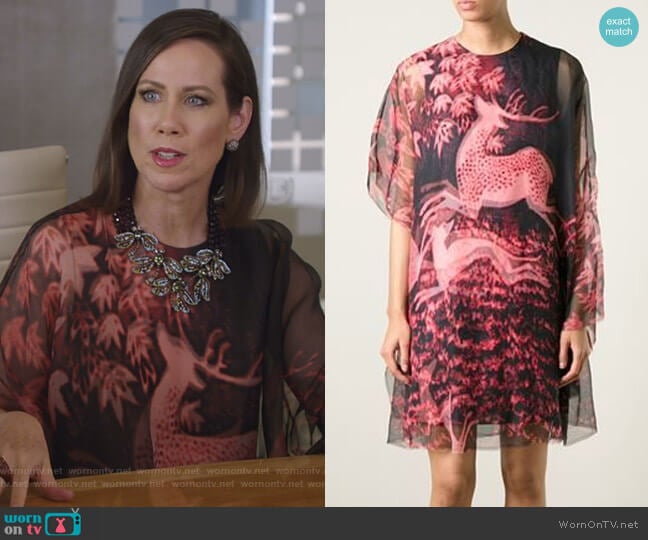 Lanvin Deer Print Sheer Dress worn by Diana Trout (Miriam Shor) on Younger