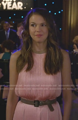 Liza’s pink fringed midi dress on Younger