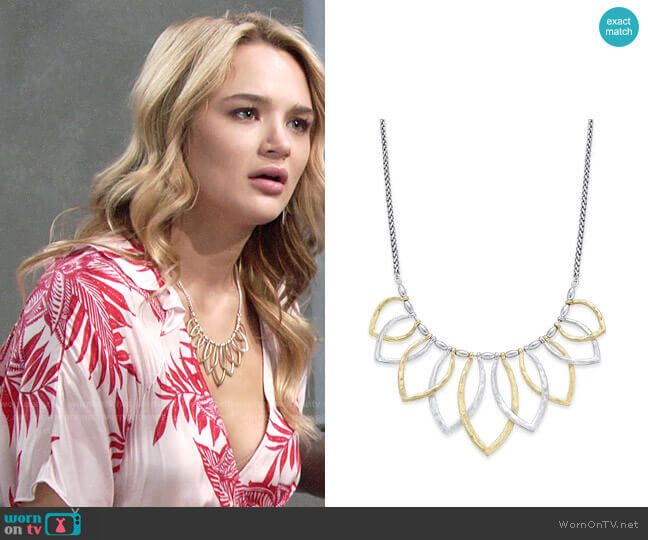 Lucky Brand Two Tone Petal Necklace worn by Summer Newman (Hunter King) on The Young and the Restless