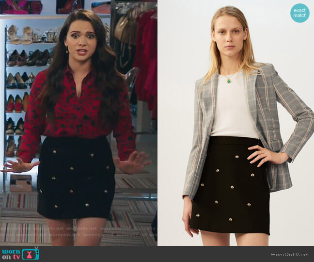 Maje Skirt with Embroidered Bees worn by Jane Sloan (Katie Stevens) on The Bold Type