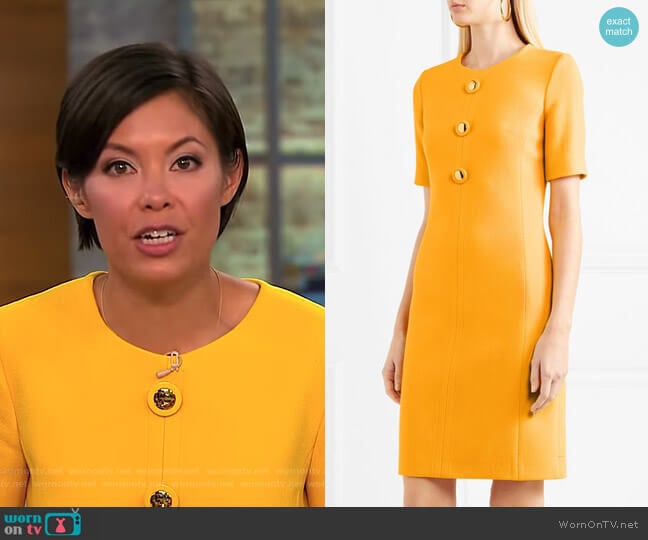 Michael Kors Wool-Blend Crepe Dress worn by Alex Wagner on CBS Mornings