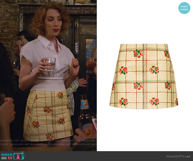 Miu Miu Floral Grid Mini Skirt worn by Lauren (Molly Bernard) on Younger